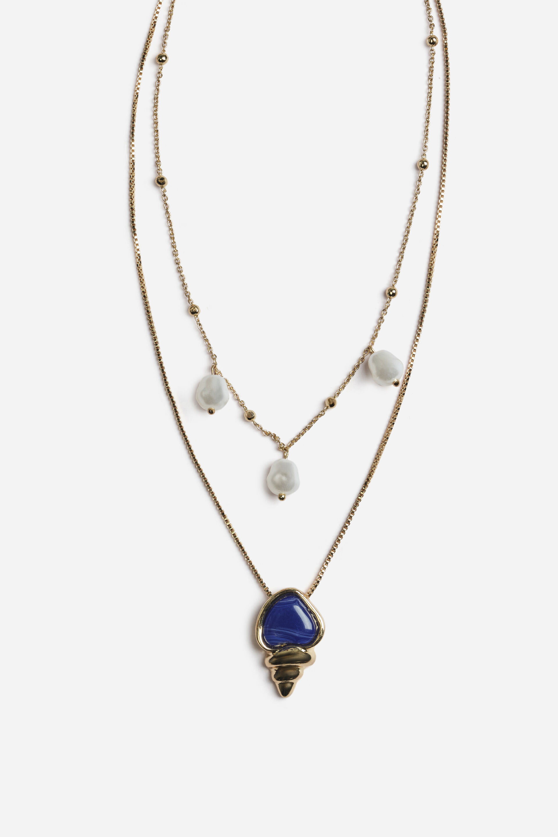 Deep Blue Stone Pendant Necklace, , image 2